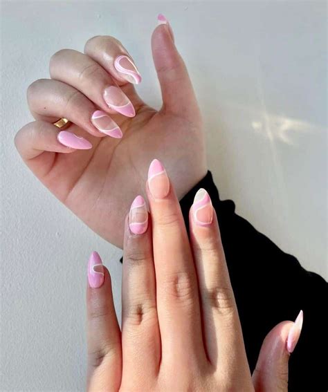 pink nails almond|cute almond nail ideas.